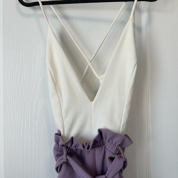 Lavender and White Romper - Picture 4 of 6